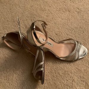 Nina Silver Sandal/Heels 6